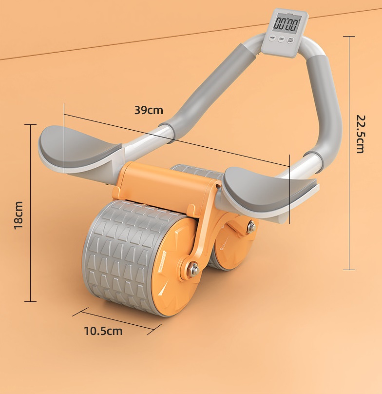 Roue Abdominale Ab à Rebond Automatique avec Minuterie et Coussin à Genoux Rouleau de Roue Abdominale Fitness équipement D'exercice