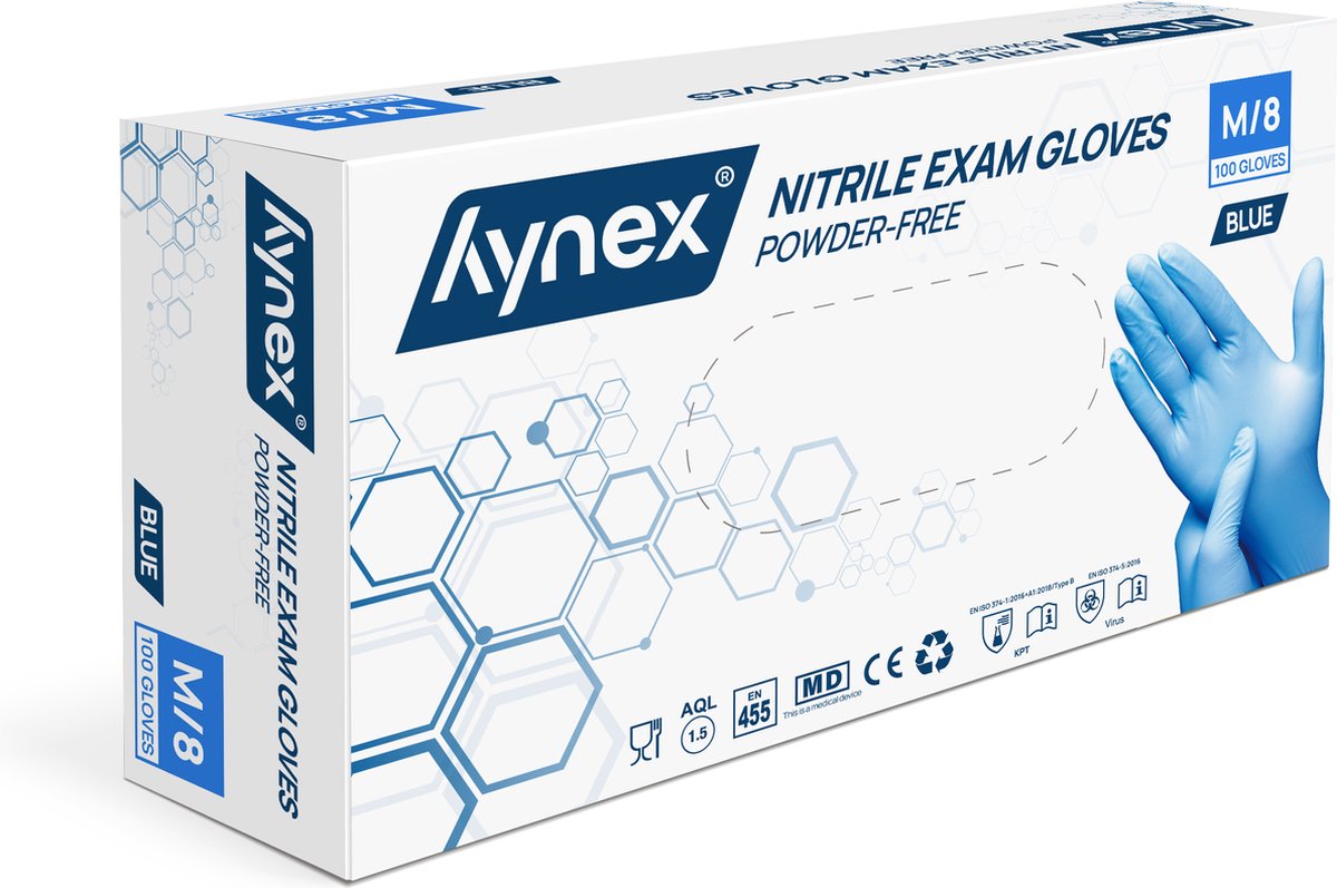 Gant Hynex Nitrile PF Blue 3.5gr MD - boîte de 100