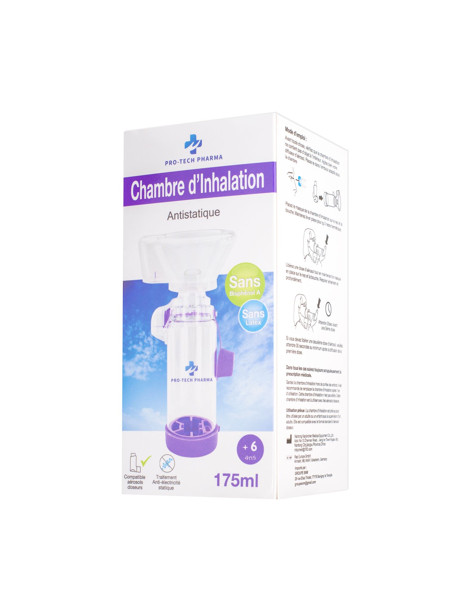 Chambre d’Inhalation Respiratoire 175 mL – Pour enfants de 6 ans et +