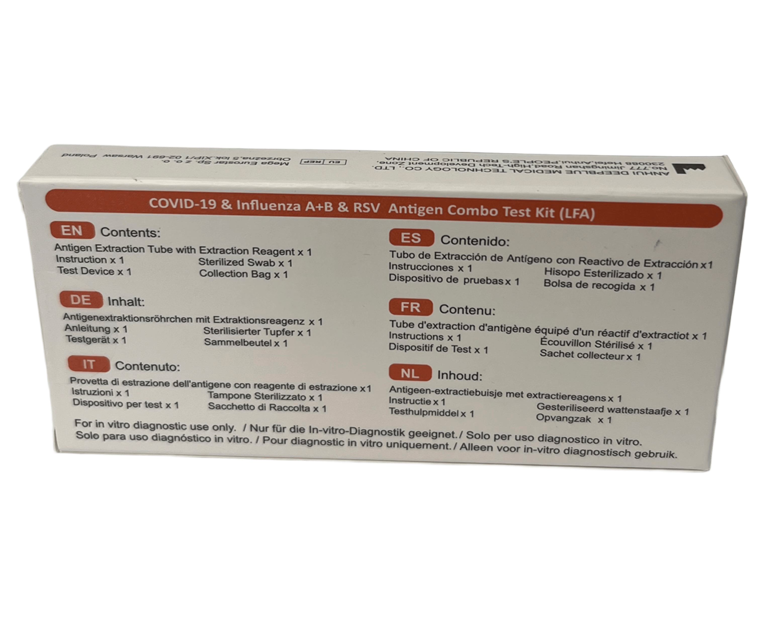 Autotest 4-en-1 COVID-19, grippe A/B, VRS