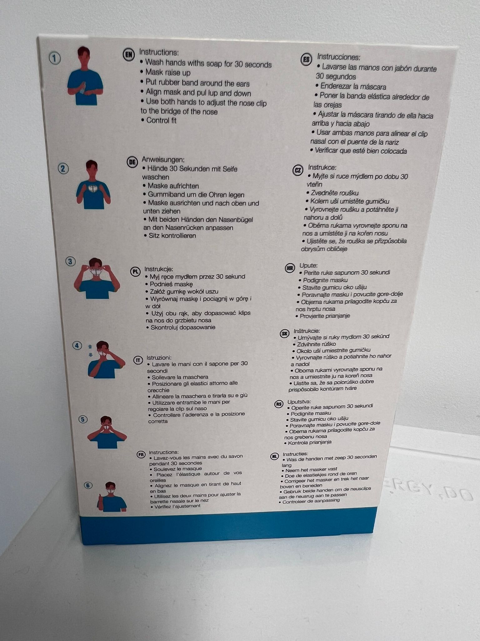 Masque FFP2  Blanc, boite de 10 masques NORME EN 149:2001 + A1:2009